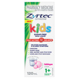 Zyrtec Kids Sugar Free Oral Liquid Antihistamine for Children – Hayfever & Allergy Relief Bubblegum Flavour 120mL