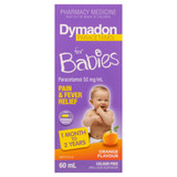 Dymadon Paracetamol for Babies 1mth-2yrs ORANGE 60mL Dymadon Paracetamol for Babies 1mth-2yrs ORANGE 60mL