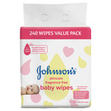 Johnson's Skincare Fragrance Free Baby Wipes 3 x 80 Pack Johnson's Skincare Fragrance Free Baby Wipes 3 x 80 Pack