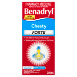 Benadryl Chesty Forte Cough Liquid Berry Flavour 200mL Benadryl Chesty Forte Cough Liquid Berry Flavour 200mL