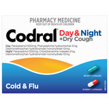 Codral Day & Night + Dry Cough Cold & Flu Capsules –  Cold & Flu symptom Relief (36 Day + 12 Night Capsules)