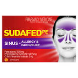 Sudafed PE Sinus + Allergy & Pain Relief Tablets 24 Pack Sudafed PE Sinus + Allergy & Pain Relief Tablets 24 Pack