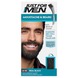 Just For Men Moustache & Beard Brush-In Colour Gel Real Black