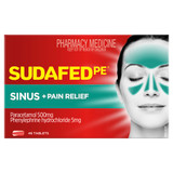 Sudafed PE Sinus + Pain Relief Tablets 48 Pack