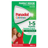 Panadol Children 1-5 years Colourfree Suspension, Strawberry Flavour, 100ml Panadol Children 1-5 years Colourfree Suspension, Strawberry Flavour, 100ml