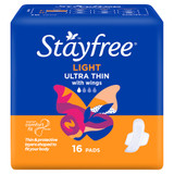 Stayfree Ultra Thin Light Pads With Wings 16 Pack
