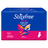Stayfree Ultra Thin Super Pads With Wings 20 Pack