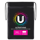 U by Kotex Ultrathin Pads Super with Wings 12 Pack U by Kotex Ultrathin Pads Super with Wings 12 Pack