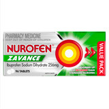 Nurofen Zavance Fast Pain Relief Tablets 256mg Ibuprofen 96 value pack