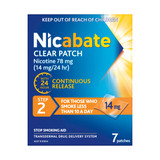 Nicabate Clear Patch Stop Smoking Transdermal drug delivery system Nicotine 14mg 7 Pack