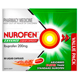 Nurofen Zavance Fast Pain Relief Liquid Capsules 200mg Ibuprofen 80 Value Pack