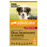 Advocate™ Fleas, Heartworm & Worms for Large Dogs 10 - 25kg - 6 Pack