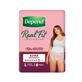 Depend Real Fit Incontinence Underwear Super Women Large 8 Pack Depend Real Fit Incontinence Underwear Super Women Large 8 Pack