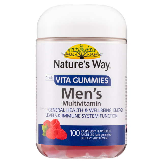 Nature's Way Adult Vita Gummies Men's Multivitamin 100 Raspberry Flavoured Pastilles