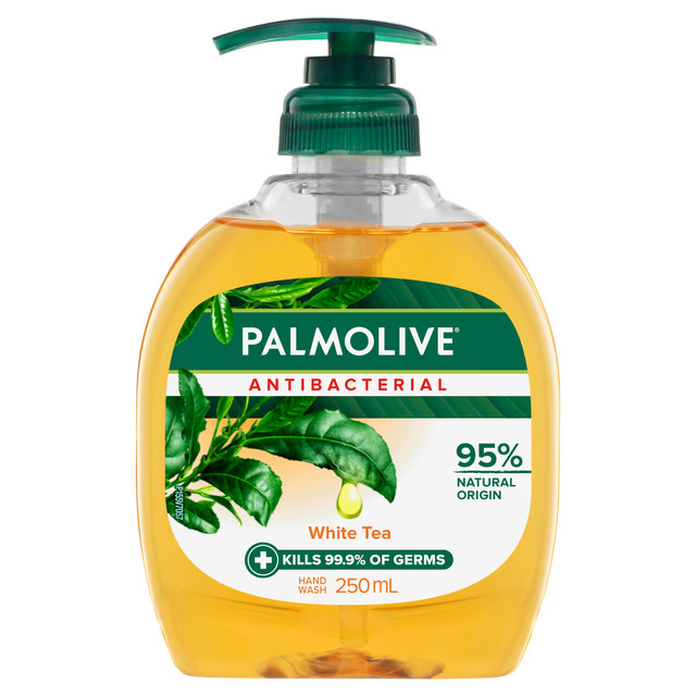 Palmolive Antibacterial Liquid Hand Wash, White Tea, 250mL Pump Palmolive Antibacterial Liquid Hand Wash, White Tea, 250mL Pump