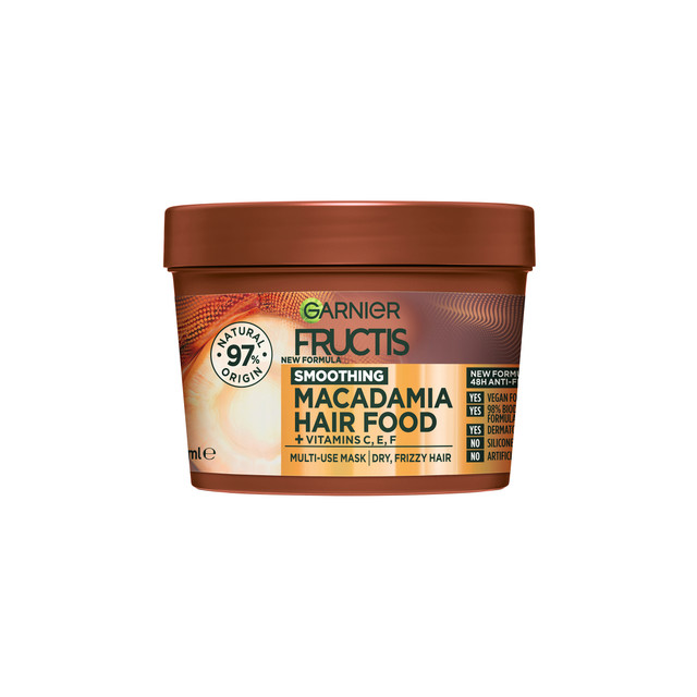 Garnier Fructis Hair Food Smoothing Macadamia Mulit Use Treatment Mask for Dry & Unruly Hair 390ml