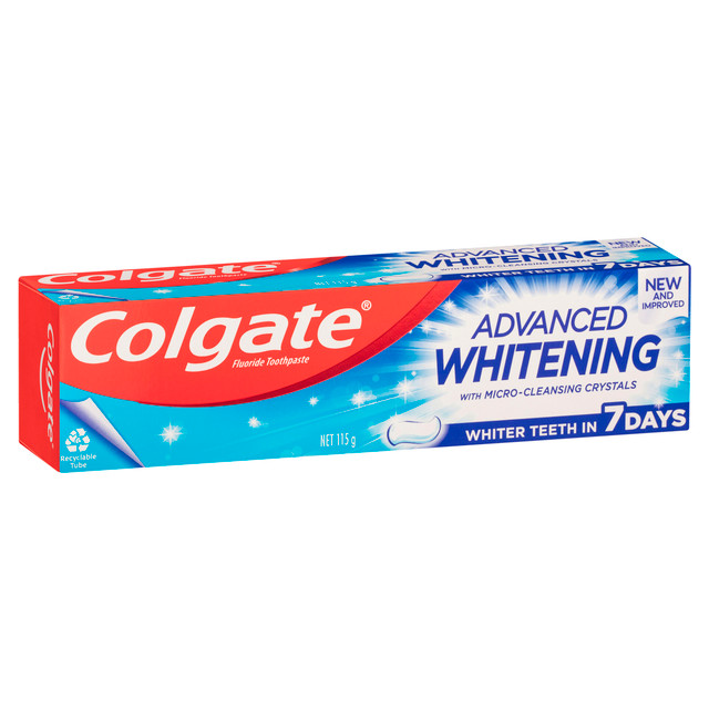 Colgate Advanced Whitening Toothpaste, 115g, with Micro-Cleansing Crystals Colgate Advanced Whitening Toothpaste, 115g, with Micro-Cleansing Crystals