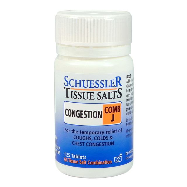 Schuessler Tissue Salts Congestion Comb J (6x) 125 Tablets