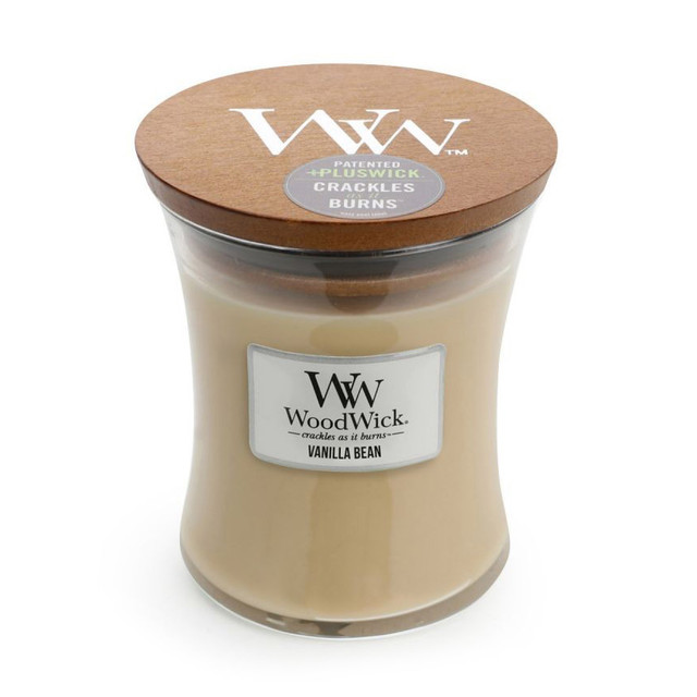 Woodwick Medium Vanilla Bean Scented Candle