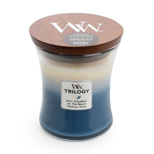 Woodwick Medium Trilogy Beachfront Cottage Scented Candle