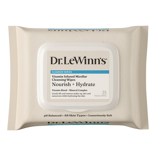 Dr LeWinn's Hydrate + Nourish Vitamin Infused Micellar Cleansing Wipes 25pk