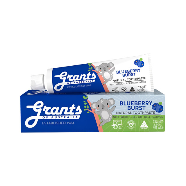Grants Blueberry Burst Kids Natural Fluoride Free Toothpaste 75g