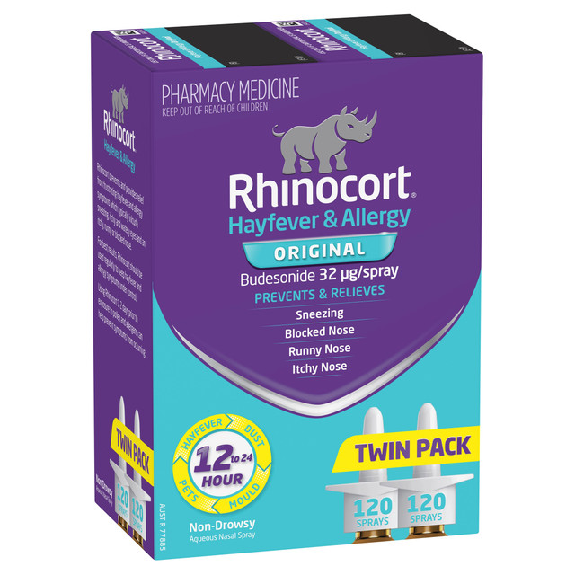 Rhinocort Original Non-Drowsy Hayfever & Allergy Relief Nasal Spray Twin Pack 2 x 120 Sprays