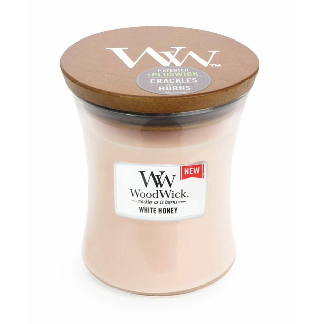 Woodwick Medium White Honey Scented Candle