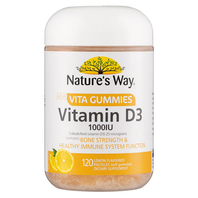 Nature's Way Adult Vita Gummies Vitamin D3 1000IU 120 Lemon Flavoured Pastilles (soft gummies)