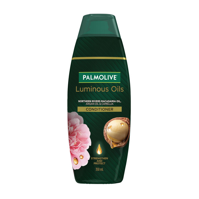 Palmolive Luminous Oils Hair Conditioner, Northern Rivers Macadamia, Argan & Camellia, 350mL, Strengthen and Protect