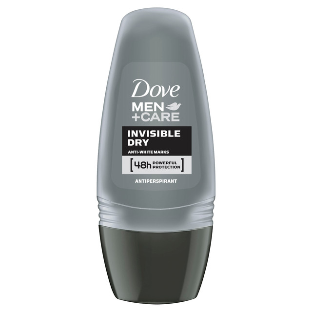 Dove Men+Care Antiperspirant Roll On Deodorant Invisible Dry delivering up to 48-hour protection against sweat 50ml