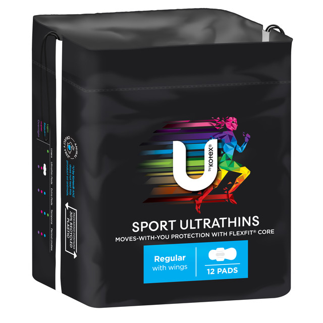 U by Kotex Sport Ultrathin Pads Regular with Wings 12 Pack U by Kotex Sport Ultrathin Pads Regular with Wings 12 Pack