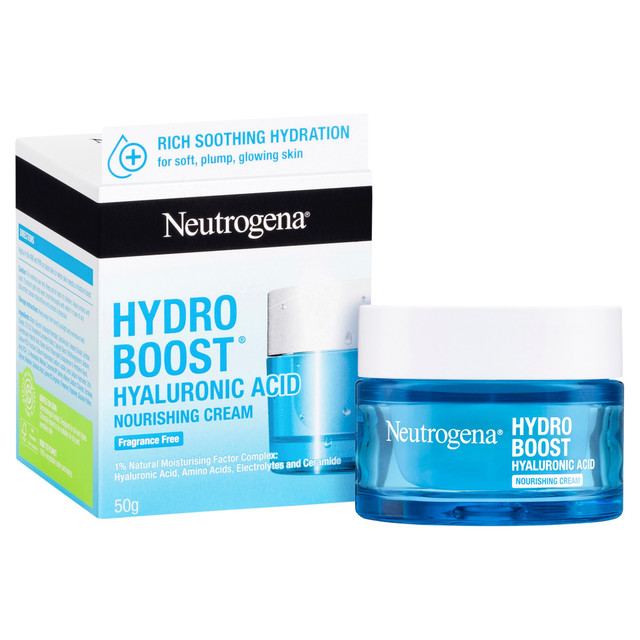 Neutrogena® Hydro Boost® Hyaluronic Acid Nourishing Cream 50g – Rich Hydrating Face Moisturiser with Amino Acids, Ceramide & Electrolytes for Dry & Sensitive Skin