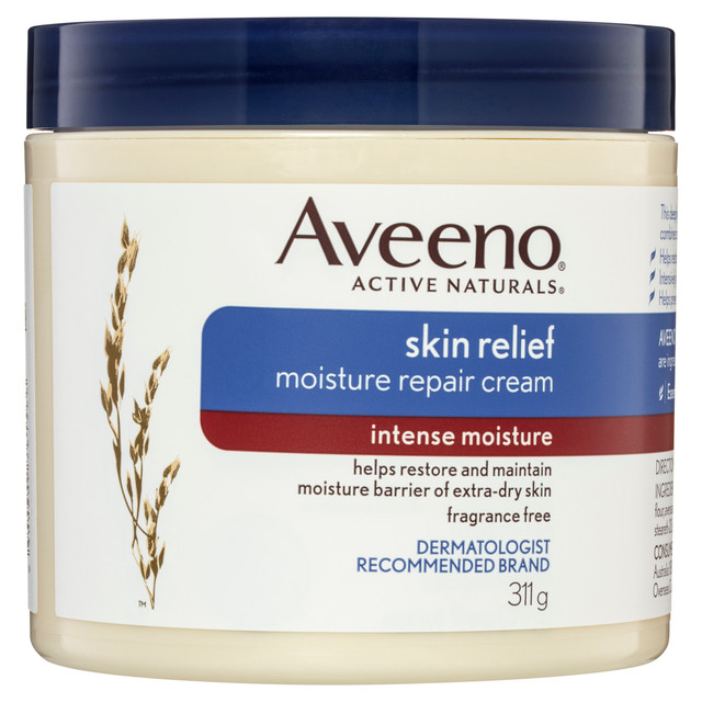 Aveeno Skin Relief Intense Moisture Repair Fragrance Free Body Cream 24-Hour Hydration Restore Very Dry Sensitive Skin 311g