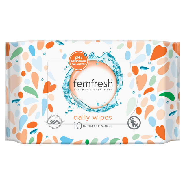 femfresh Daily Intimate Wipes for Travel and to Freshen up without water 10 Pack femfresh Daily Intimate Wipes for Travel and to Freshen up without water 10 Pack