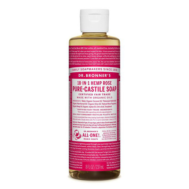 Dr. Bronner's 18-In-1 Hemp Rose Pure Castile Soap 237ml
