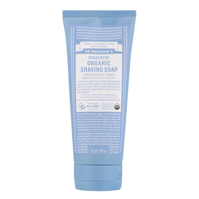 Dr. Bronner's Unscented Organic Shaving Soap 207ml