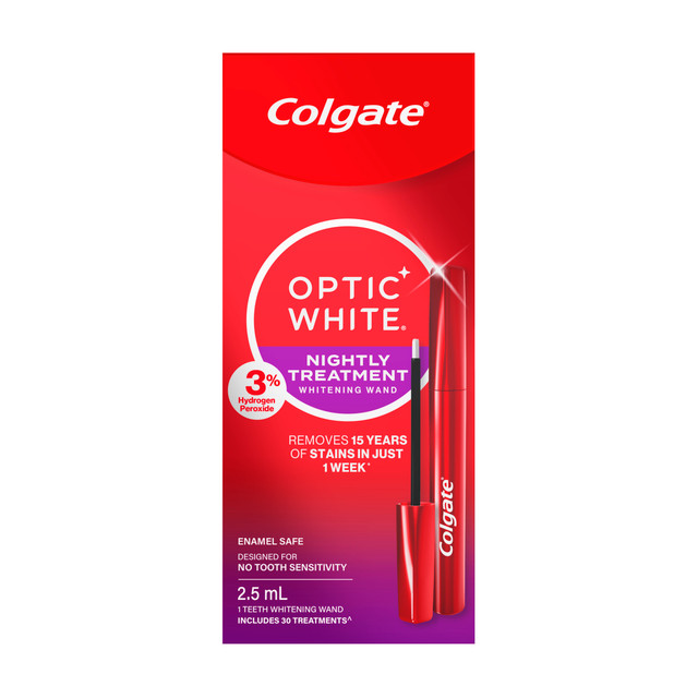Colgate Optic White Nightly Treatment Whitening Wand 3% 1 Pack 2.5ml Colgate Optic White Nightly Treatment Whitening Wand 3% 1 Pack 2.5ml