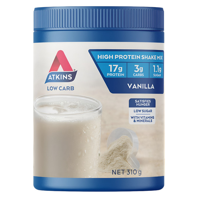 Atkins Low Carb Vanilla Protein Shake Mix 310g