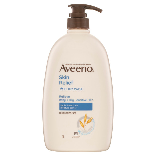 Aveeno Skin Relief Gentle Fragrance Free Body Wash Relieve Extra Dry Itchy Sensitive Skin PH-Balanced Cleanser 1L Aveeno Skin Relief Gentle Fragrance Free Body Wash Relieve Extra Dry Itchy Sensitive Skin PH-Balanced Cleanser 1L