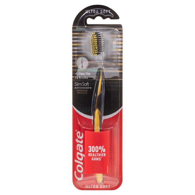 Colgate Slim Soft Advanced Charcoal Manual Toothbrush, 1 Pack, Ultra Soft Bristles Colgate Slim Soft Advanced Charcoal Manual Toothbrush, 1 Pack, Ultra Soft Bristles