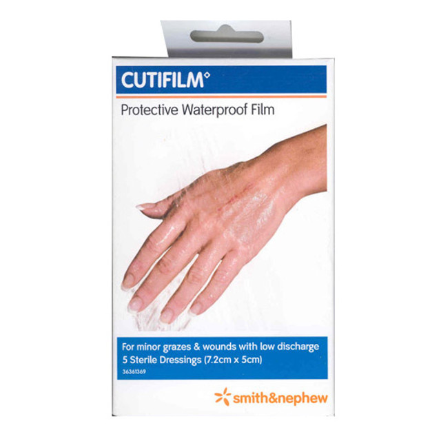 Cutifilm Waterproof Dressing 7.2cm x 5cm 5 Pack