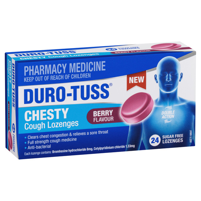 DURO-TUSS Chesty Cough Lozenges Berry Flavour 24 Lozenges