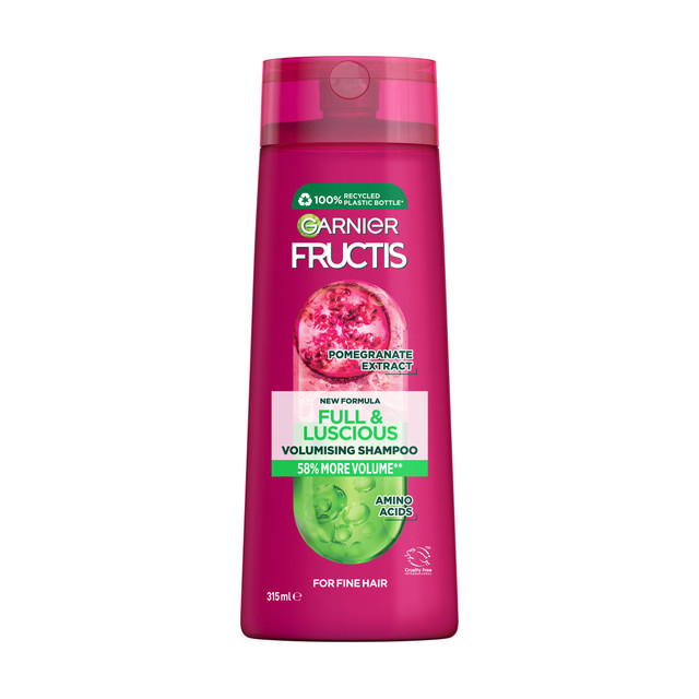 Garnier Fructis Full and Luscious Volumising Shampoo for Fine or Thicker Hair 315ml
