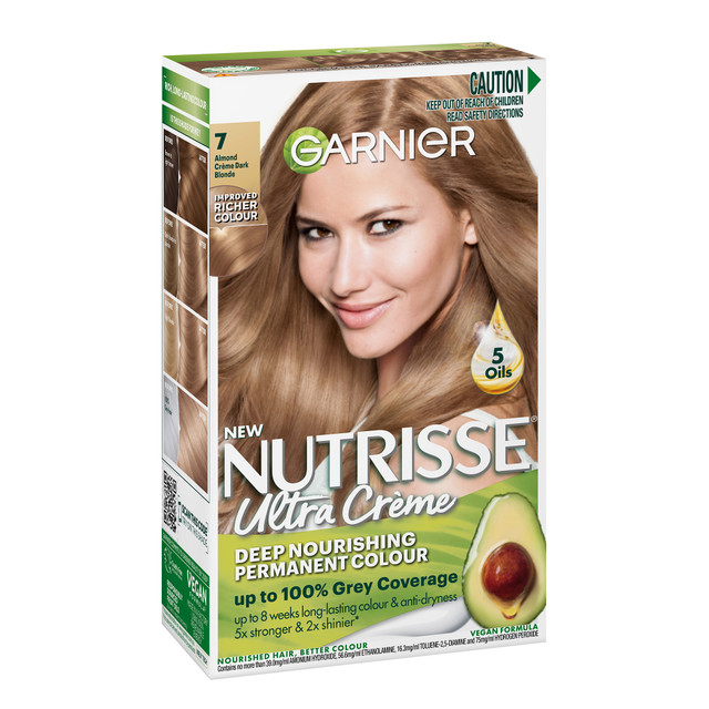 Garnier Nutrisse Permanent Hair Colour - 7.0 Almond Crème Garnier Nutrisse Permanent Hair Colour - 7.0 Almond Crème