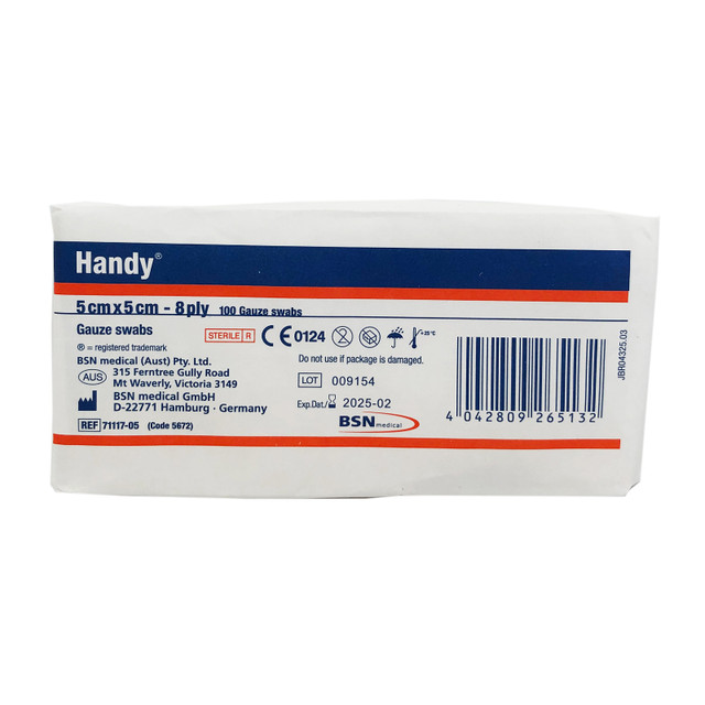 Handy 5cm x 5cm Gauze Swabs 100