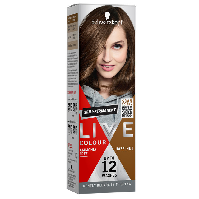 Schwarzkopf Live Colour Brown Hair Dye Hazelnut Semi Permanent 75mL Schwarzkopf Live Colour Brown Hair Dye Hazelnut Semi Permanent 75mL
