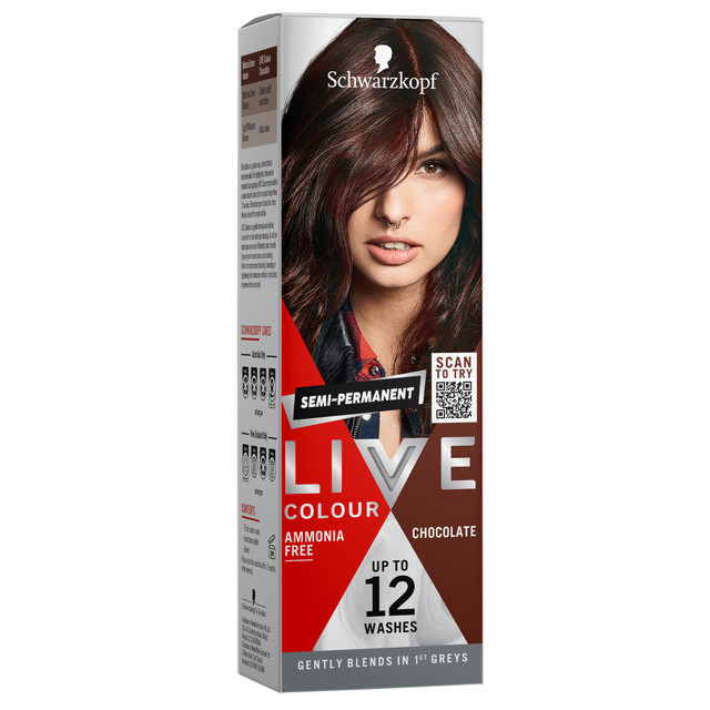 Schwarzkopf Live Colour Brown Hair Dye Chocolate Semi Permanent 75mL Schwarzkopf Live Colour Brown Hair Dye Chocolate Semi Permanent 75mL