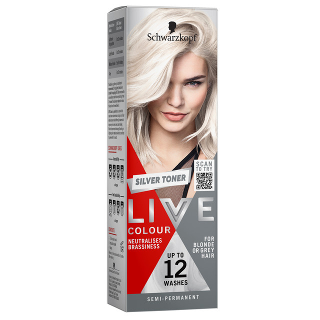 Schwarzkopf Live Colour Silver Hair Dye Silver Toner Semi Permanent 75mL