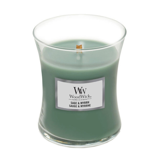 Woodwick Medium Sage & Myrrh Scented Candle